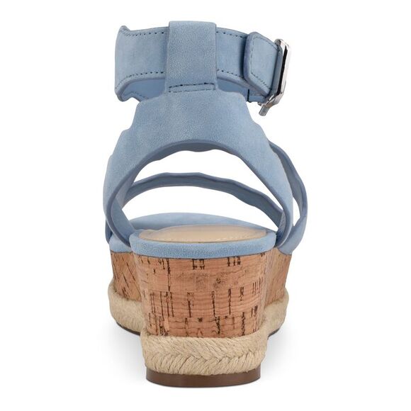 MARC FISHER Womens Blue 1-1/2" Platform Fayme Wedge Slingback Sandal 11 M - Picture 2 of 4